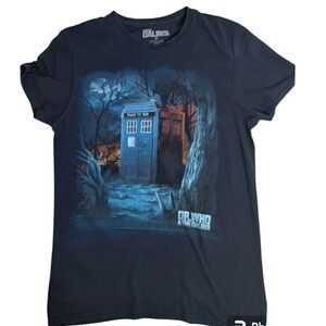 Dr. Who & The Daleks Graphic T-Shirt TARDIS Sci-Fi TV‎ Show Black